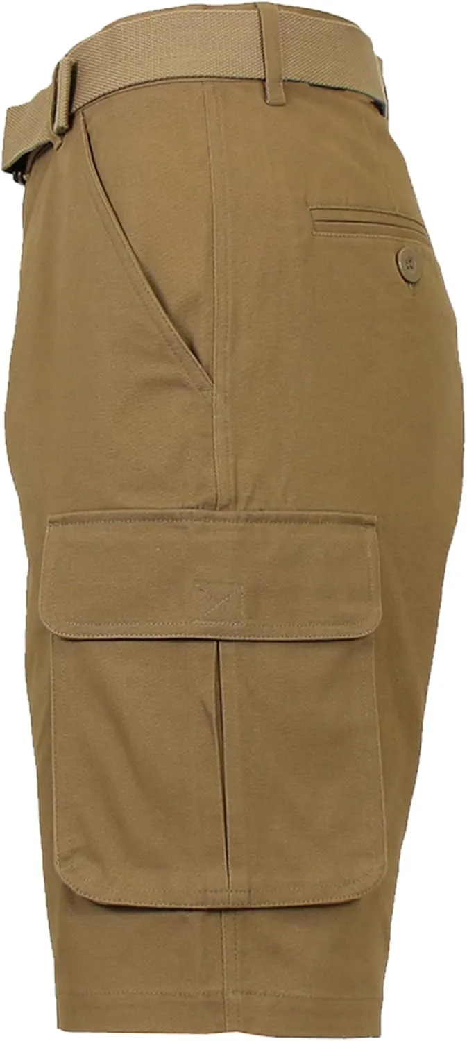 5-Pack Men's Cotton Flex Stretch Cargo Shorts with Belt (Sizes, 30-42)