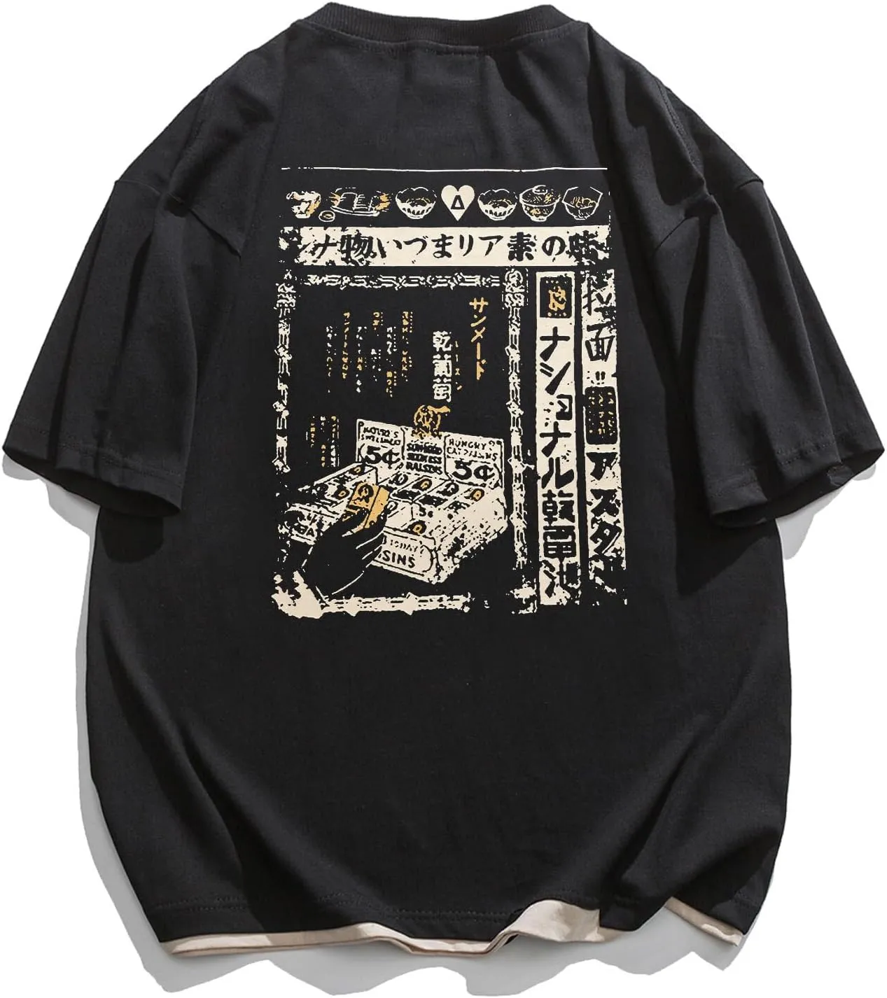 Aelfric Eden Mens 90s Vintage Oversized Shirts Unisex Harajuku T Shirt Print Graphic Tees Casual Summer Streetwear Top