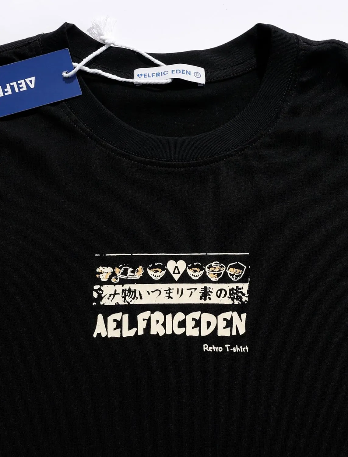 Aelfric Eden Mens 90s Vintage Oversized Shirts Unisex Harajuku T Shirt Print Graphic Tees Casual Summer Streetwear Top