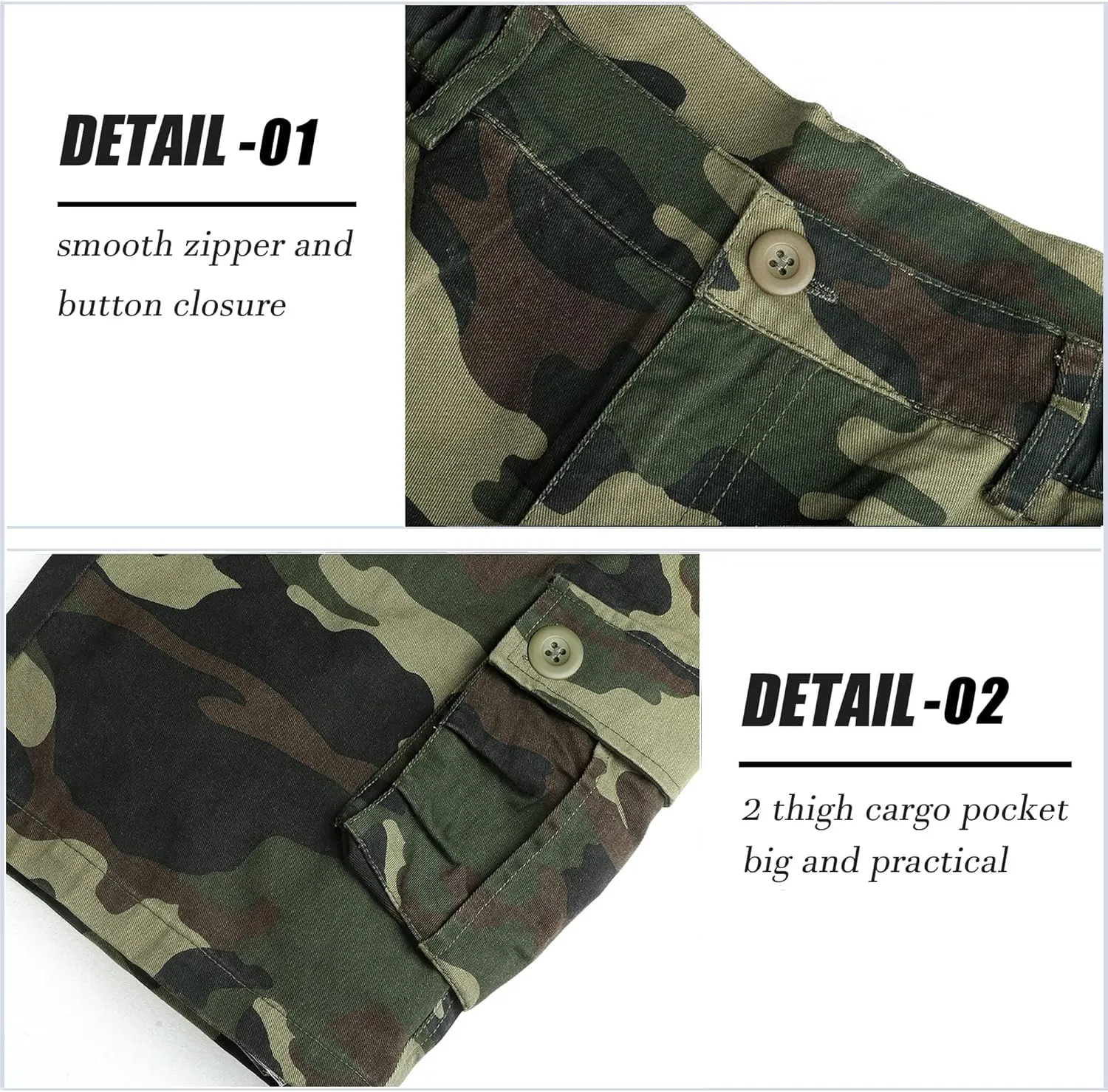 APTRO Men's Cargo Shorts Multi-Pockets Twill Camo Casual Work Shorts