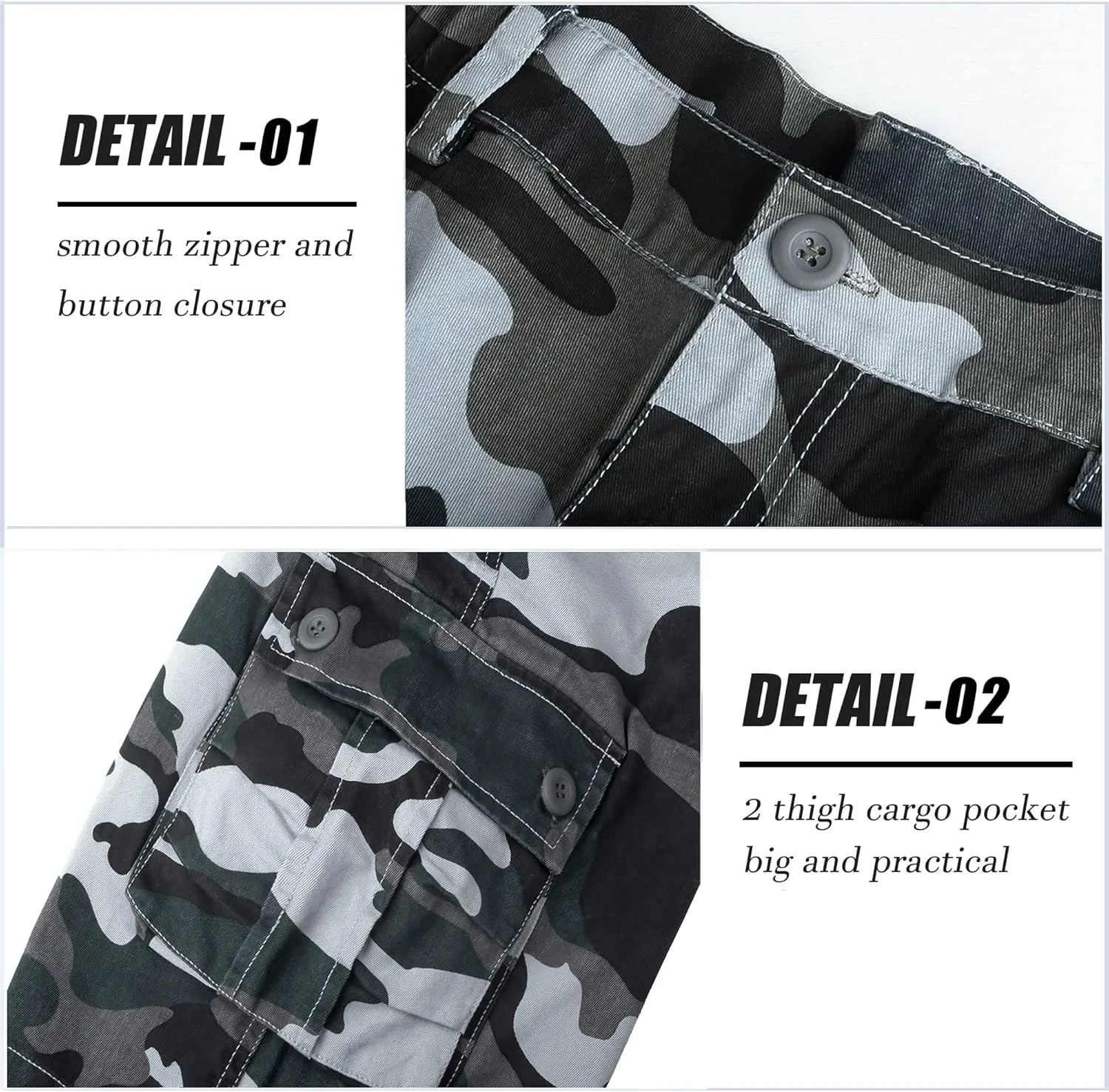 APTRO Men's Cargo Shorts Multi-Pockets Twill Camo Casual Work Shorts