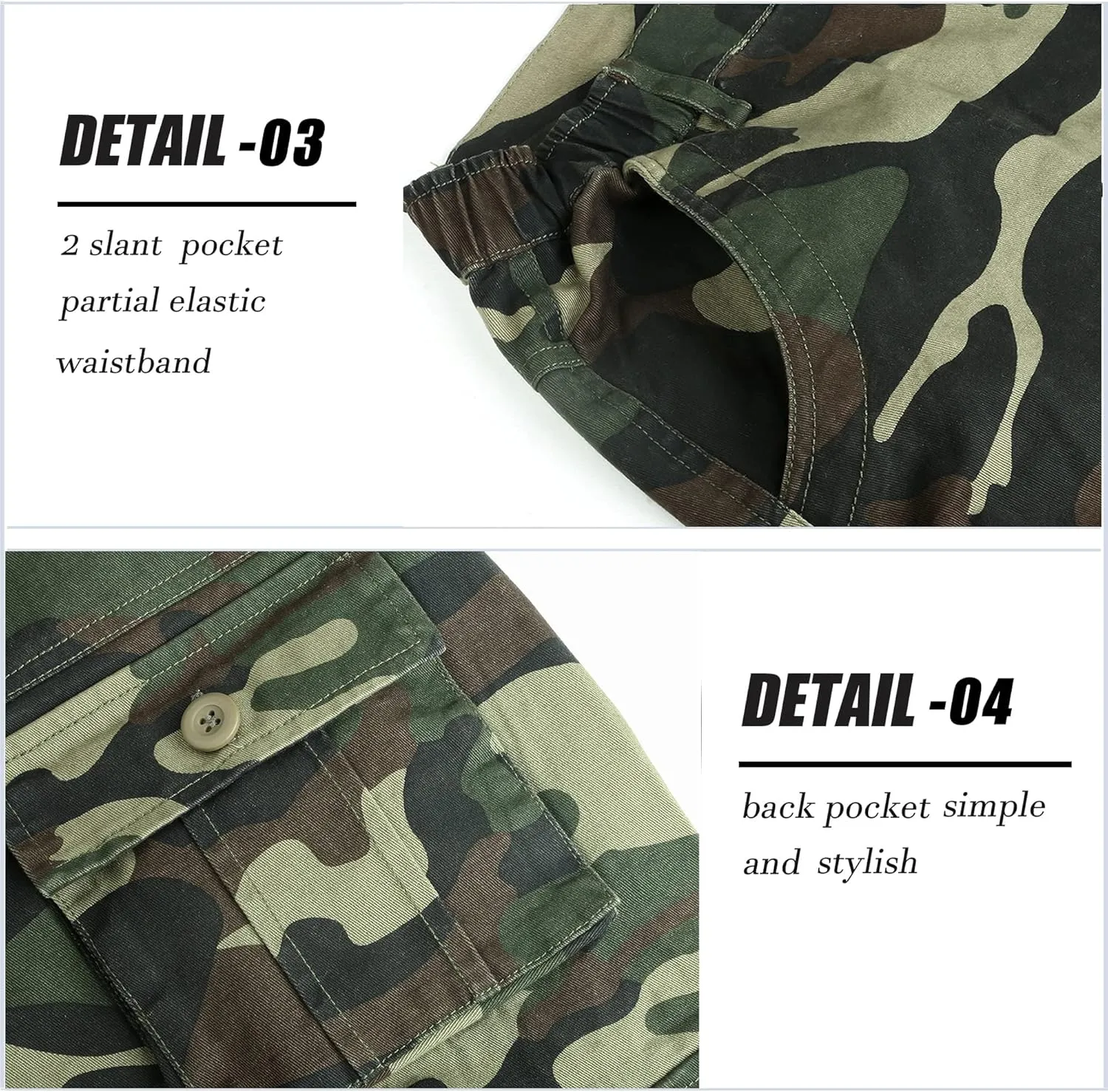 APTRO Men's Cargo Shorts Multi-Pockets Twill Camo Casual Work Shorts