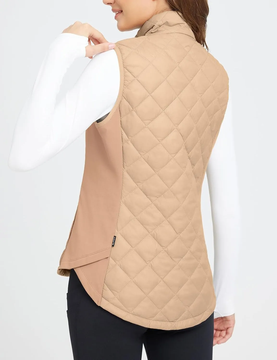 baleaf Women's Puffer Vest Lightweight Winter Warm Stand Collar Quilted Vests Water Resistant Zip Pockets