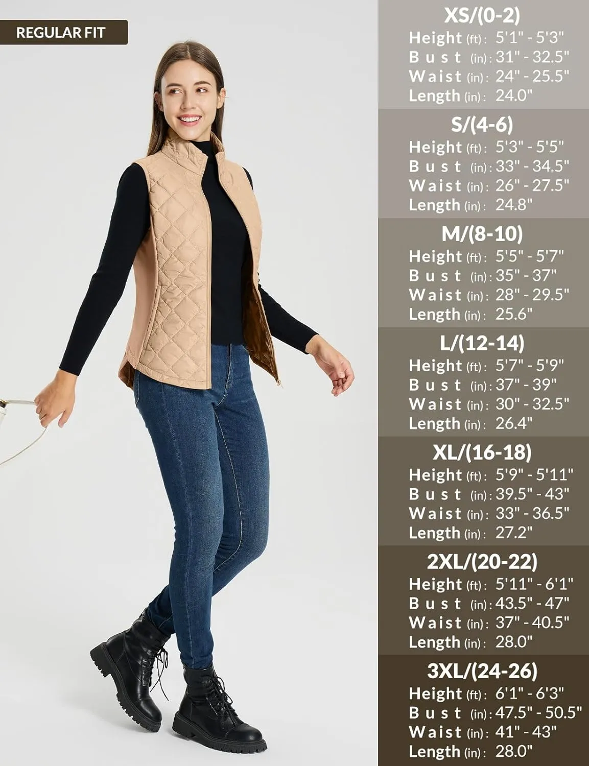 baleaf Women's Puffer Vest Lightweight Winter Warm Stand Collar Quilted Vests Water Resistant Zip Pockets
