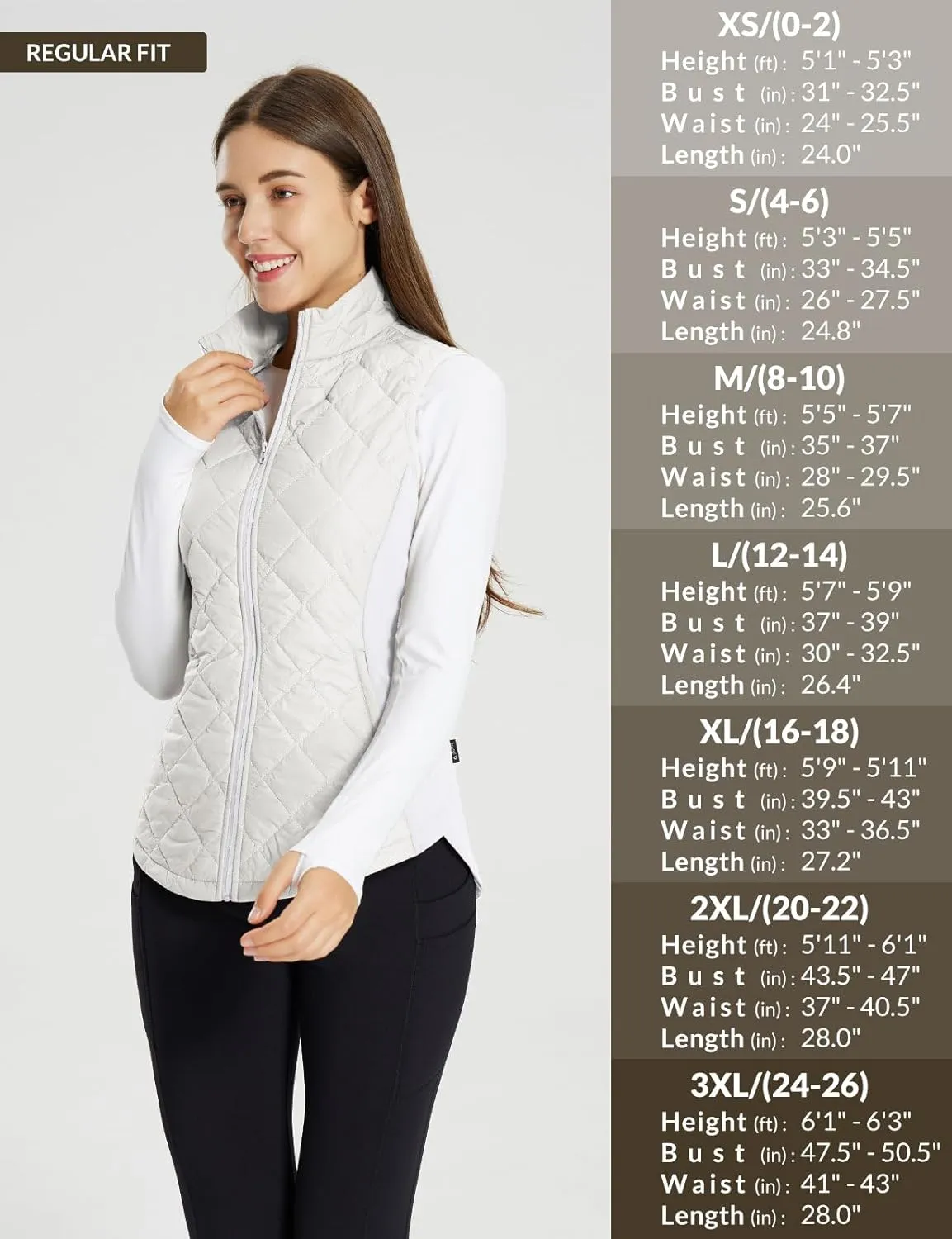 baleaf Women's Puffer Vest Lightweight Winter Warm Stand Collar Quilted Vests Water Resistant Zip Pockets