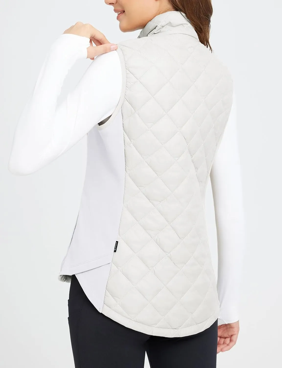 baleaf Women's Puffer Vest Lightweight Winter Warm Stand Collar Quilted Vests Water Resistant Zip Pockets