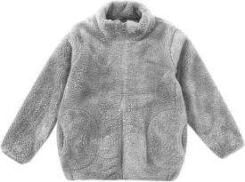 Boys Girls Fuzzy Fleece Jacket Winter Coat Sherpa Fleece Sweatshirt Fall Teddy Coat Kids Lightweight Windproof Jacket