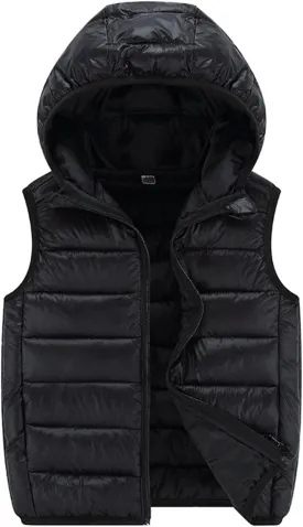 Boys Girls Puffer Vest Toddler Sleeveless Winter Coat Zip Up Lightweight Warm Hooded Gilet Quilted Down Jacket Vest