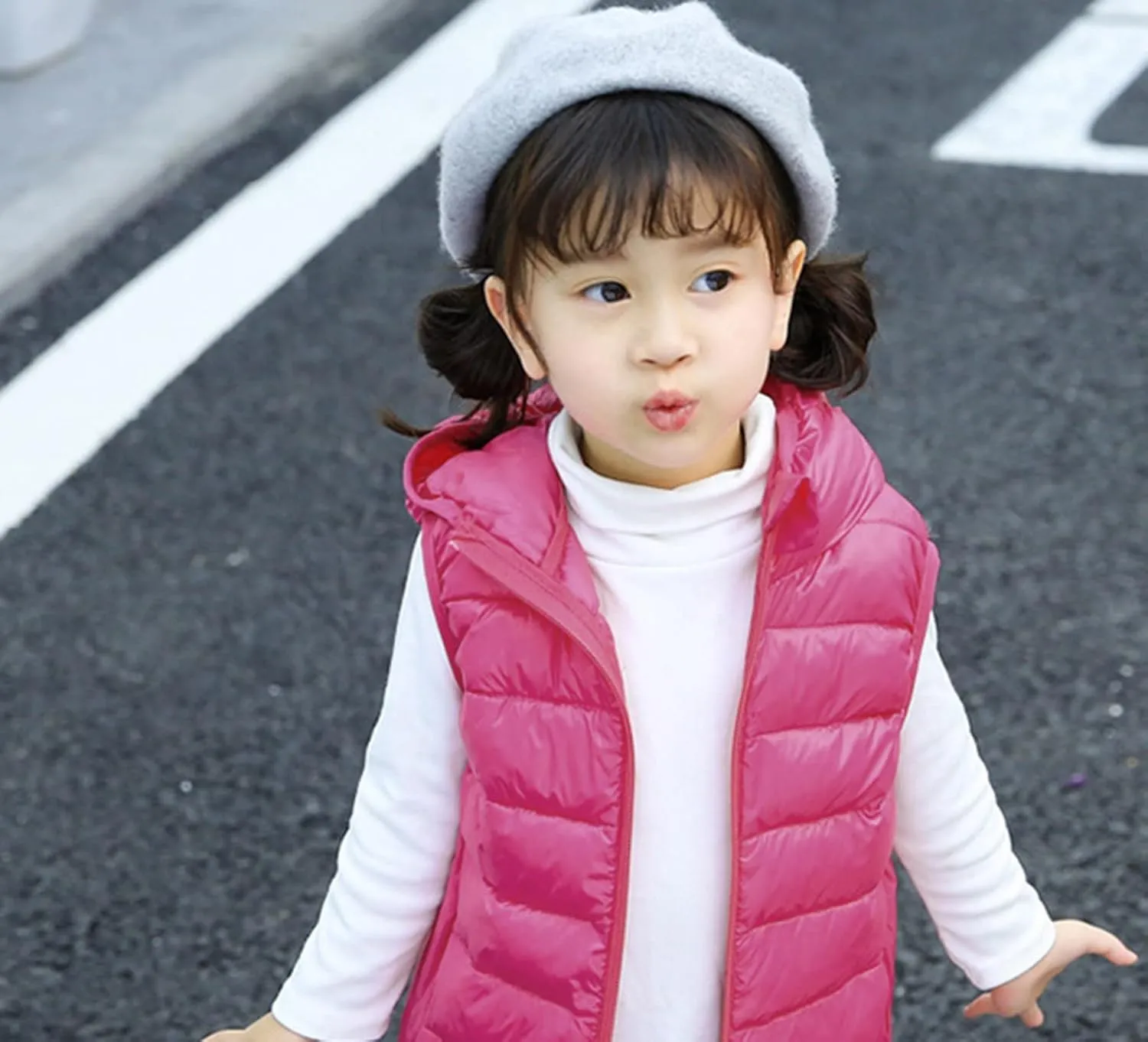 Boys Girls Puffer Vest Toddler Sleeveless Winter Coat Zip Up Lightweight Warm Hooded Gilet Quilted Down Jacket Vest