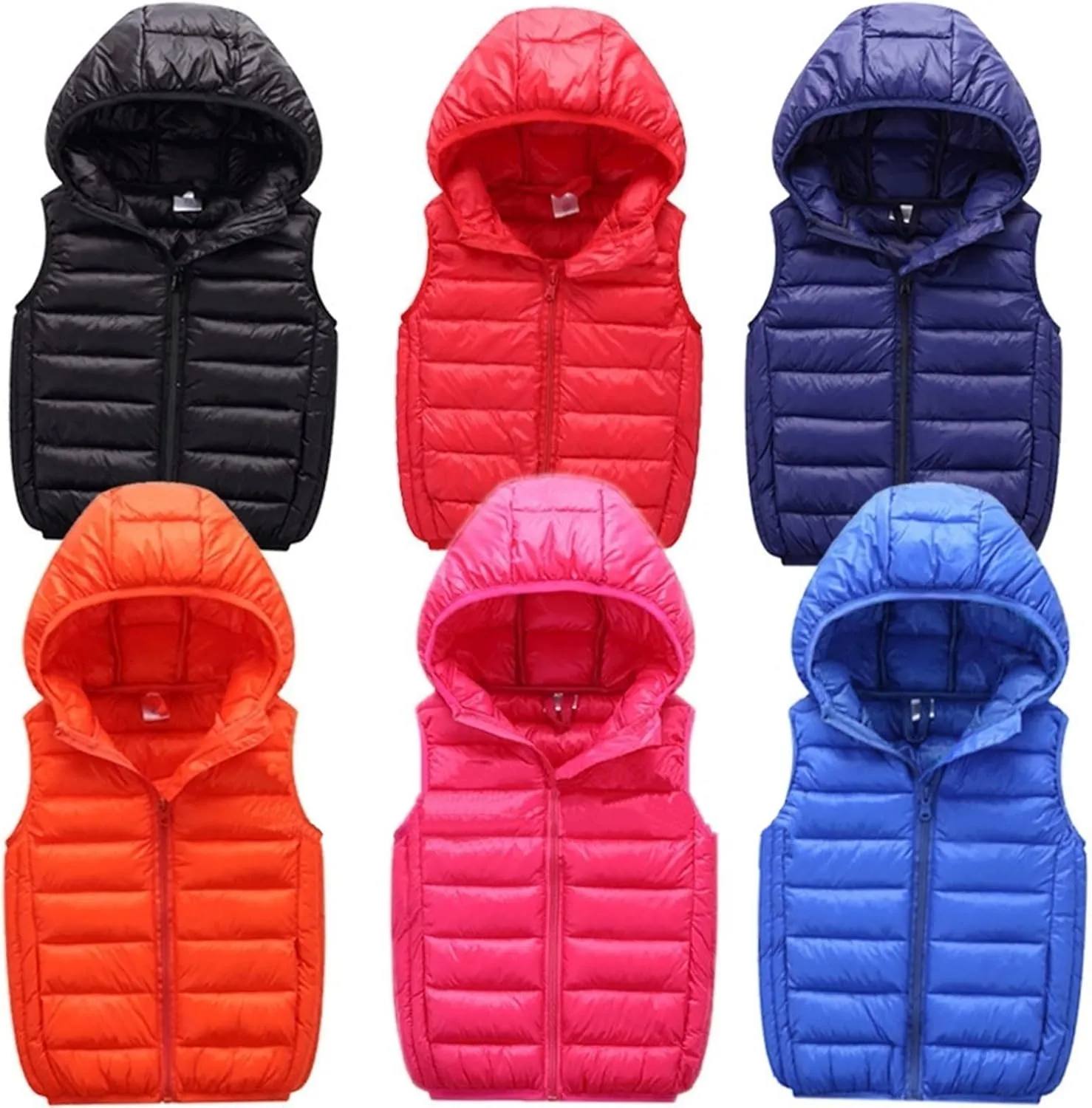 Boys Girls Puffer Vest Toddler Sleeveless Winter Coat Zip Up Lightweight Warm Hooded Gilet Quilted Down Jacket Vest