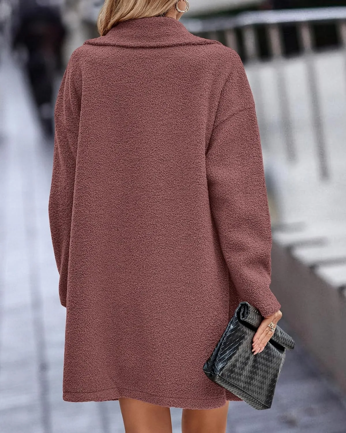 BTFBM Women 2025 Winter Faux Fur Coats Lapel Long Sleeve Fuzzy Fleece Outerwear Button Down Sherpa Jackets Fall Outfits