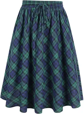 CARCOS Plus Size Midi/Mini Skirks for Women Solid/Star/Striped A Line Flowy High Waist Skirt XL-5XL
