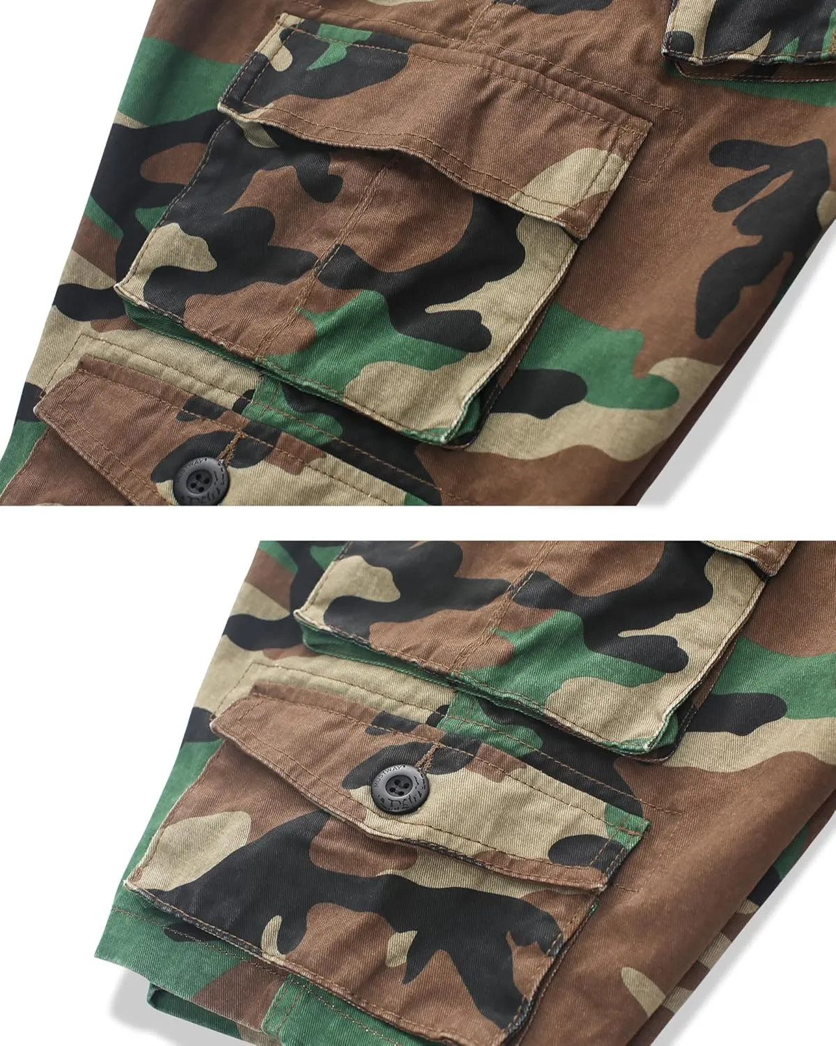 Cargo Short for Men Relaxed Fit Camo Outdoor Hiking Work Cotton Casual Shorts with 9 Pockets No Belt