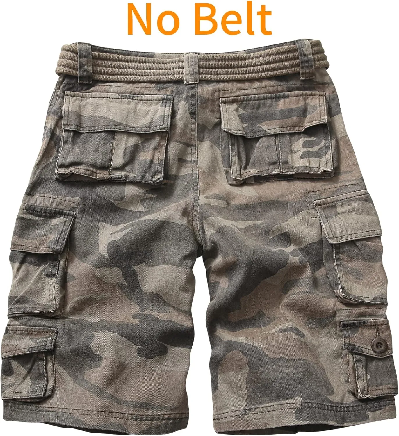 Cargo Short for Men Relaxed Fit Camo Outdoor Hiking Work Cotton Casual Shorts with 9 Pockets No Belt