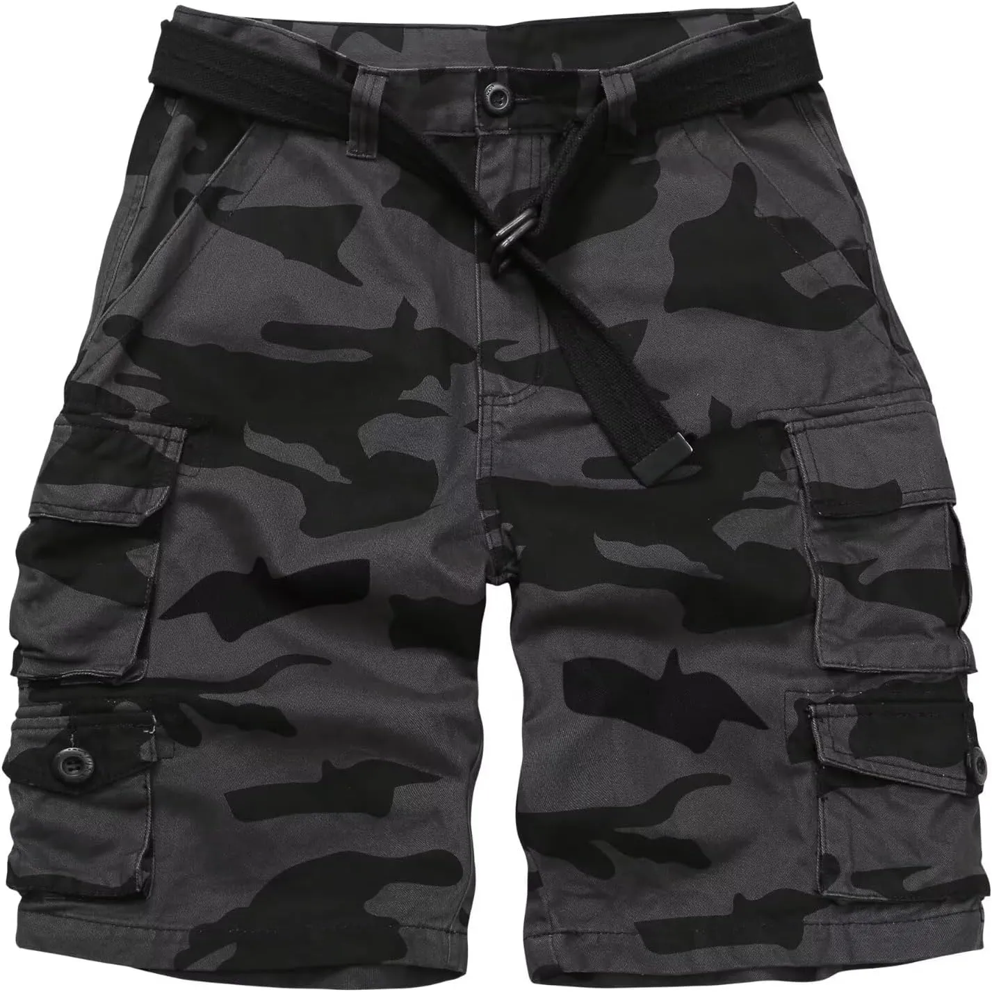 Cargo Short for Men Relaxed Fit Camo Outdoor Hiking Work Cotton Casual Shorts with 9 Pockets No Belt