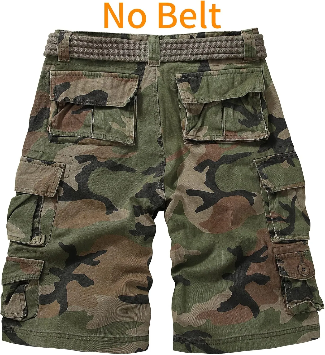 Cargo Short for Men Relaxed Fit Camo Outdoor Hiking Work Cotton Casual Shorts with 9 Pockets No Belt