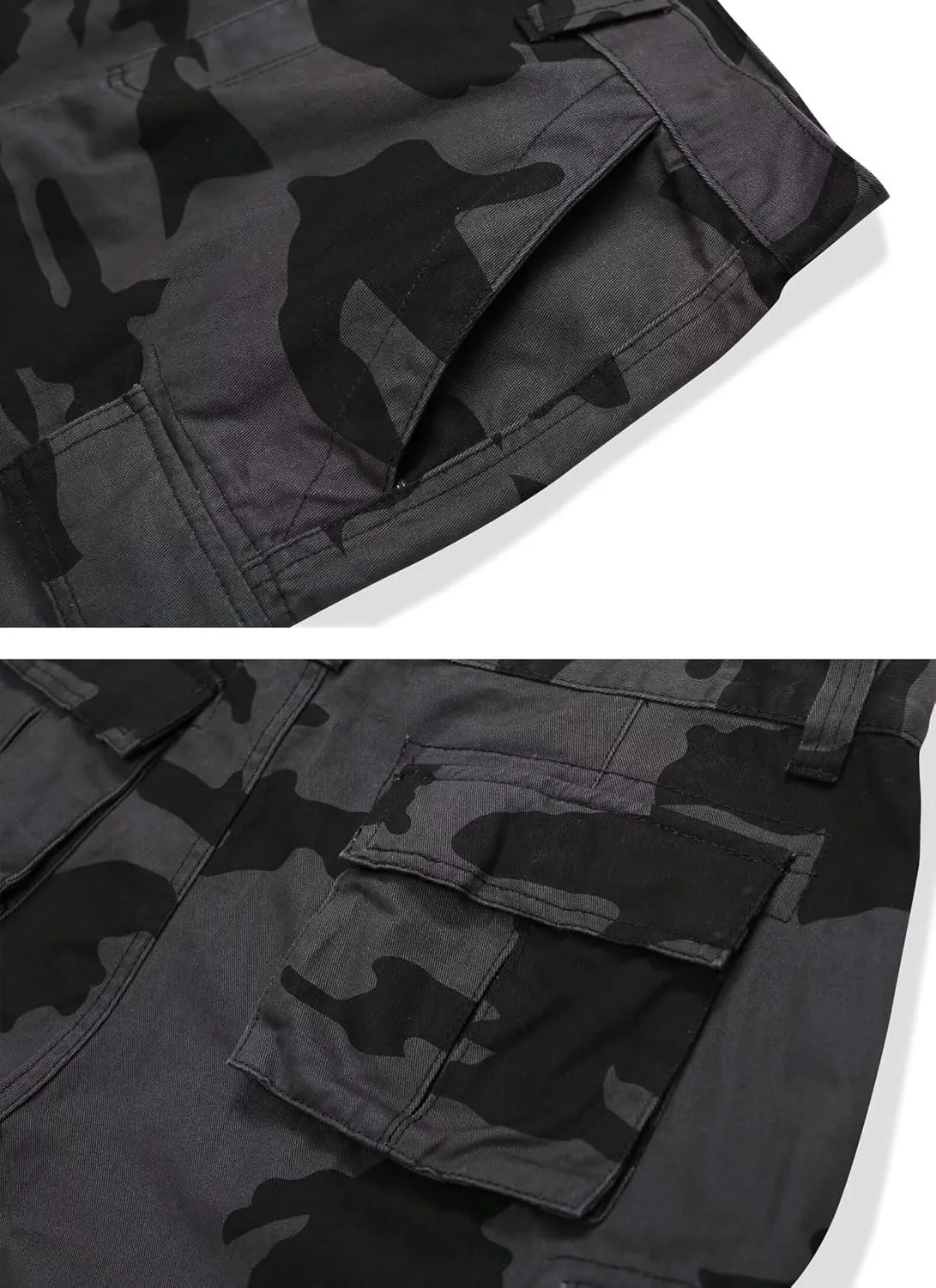 Cargo Short for Men Relaxed Fit Camo Outdoor Hiking Work Cotton Casual Shorts with 9 Pockets No Belt