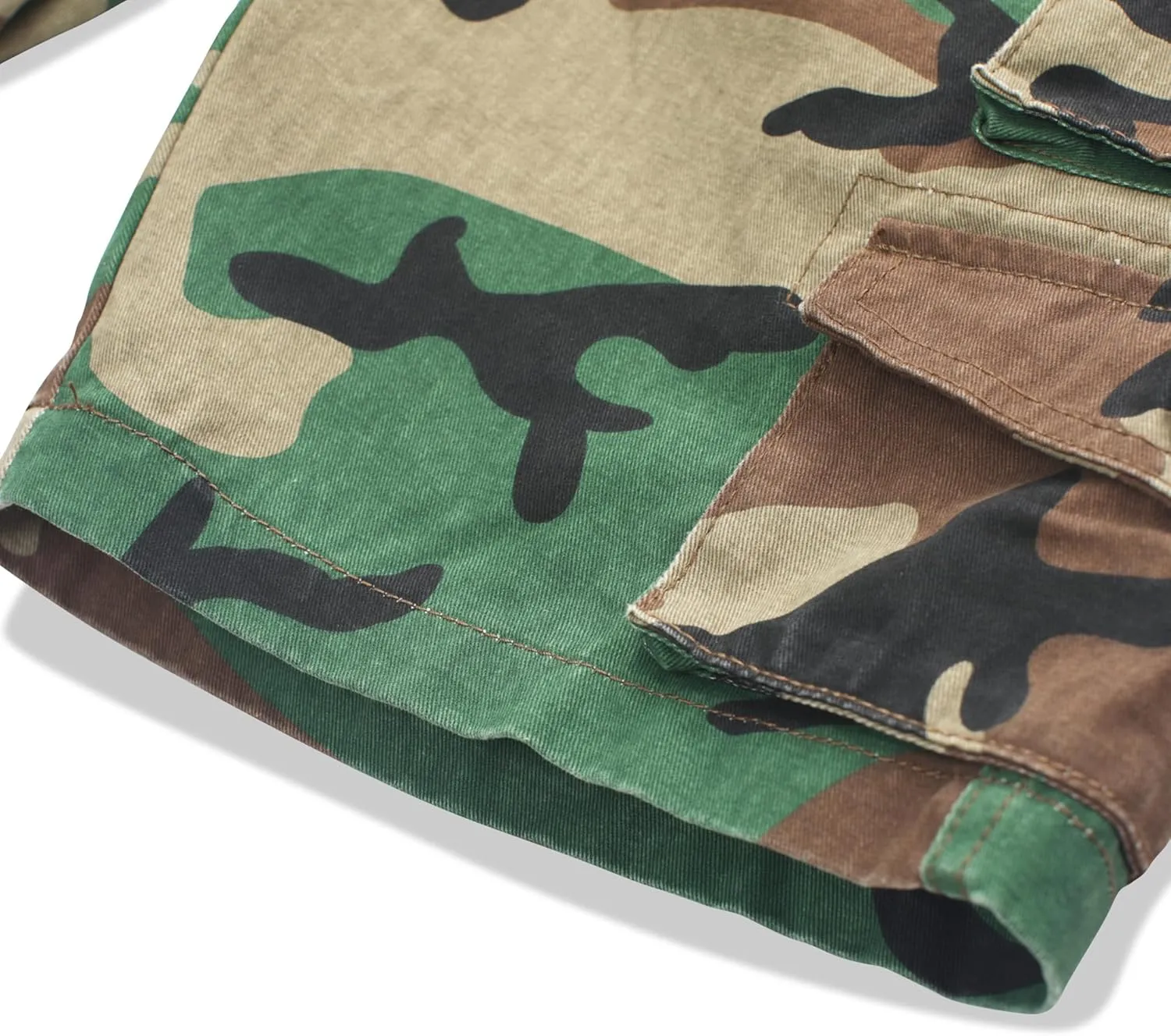 Cargo Short for Men Relaxed Fit Camo Outdoor Hiking Work Cotton Casual Shorts with 9 Pockets No Belt