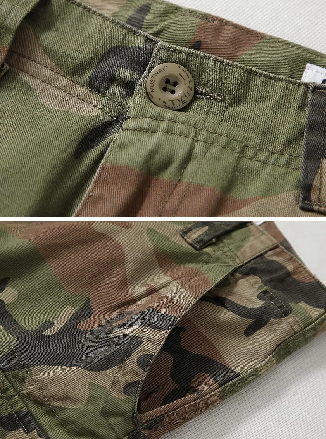 Cargo Short for Men Relaxed Fit Camo Outdoor Hiking Work Cotton Casual Shorts with 9 Pockets No Belt