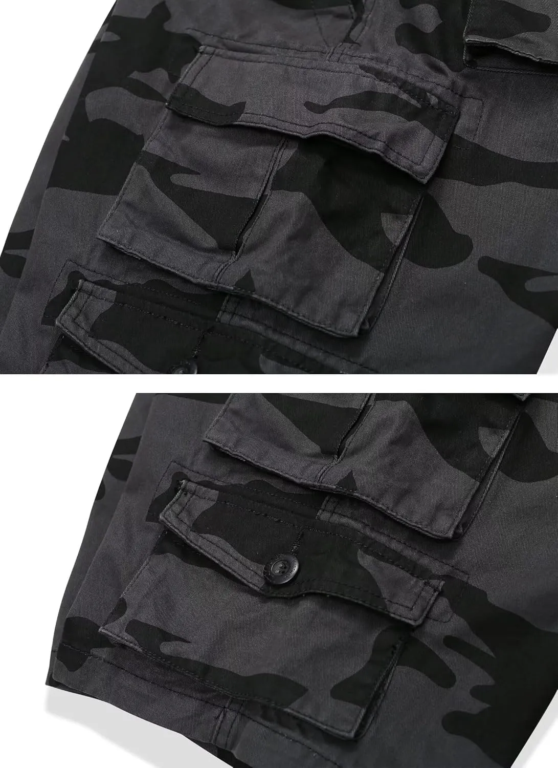 Cargo Short for Men Relaxed Fit Camo Outdoor Hiking Work Cotton Casual Shorts with 9 Pockets No Belt