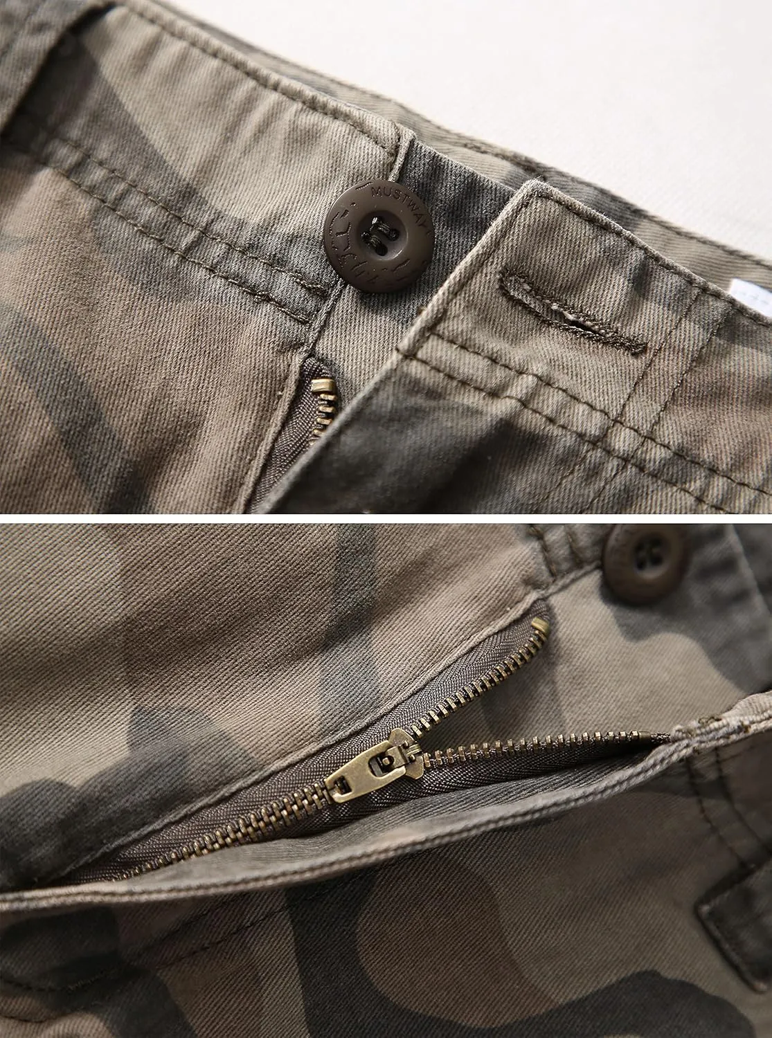 Cargo Short for Men Relaxed Fit Camo Outdoor Hiking Work Cotton Casual Shorts with 9 Pockets No Belt
