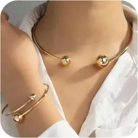 Chunky Gold Necklace for Women Teardrop Gold Cuff Necklace Adjustable 18k Gold Plated Chunky Choker Statement Jewelry Gifts for Her