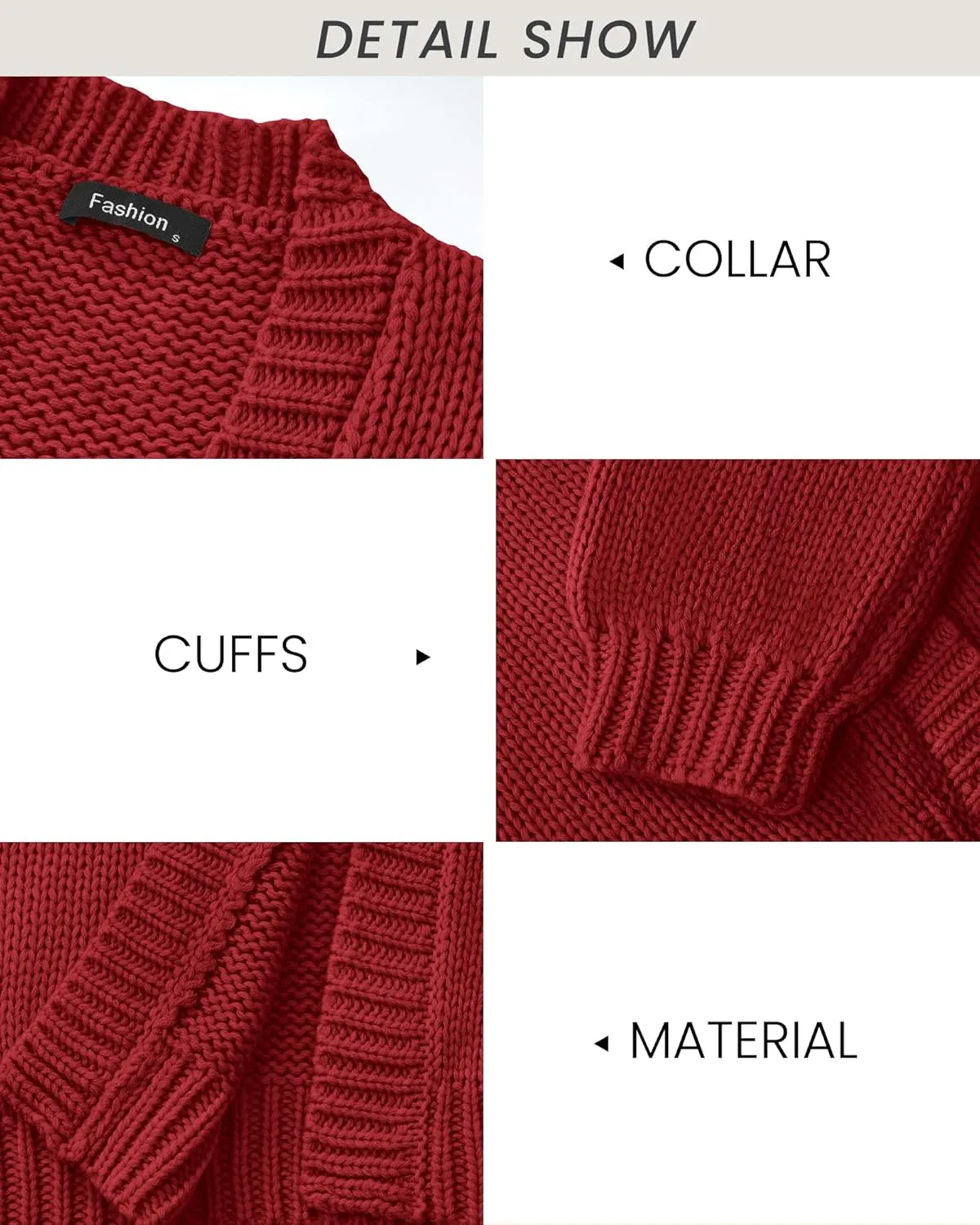 dowerme Women's Oversized Cardigan Casual Long Sleeve Open Front Drop Shoulder Cute Spring Sweaters Chunky Knit Outerwear