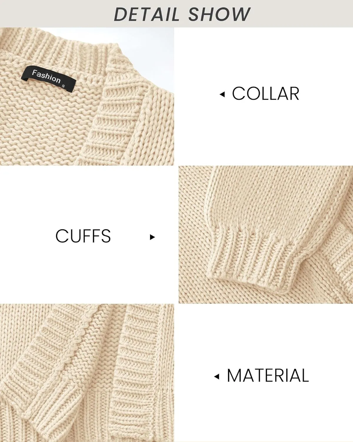 dowerme Women's Oversized Cardigan Casual Long Sleeve Open Front Drop Shoulder Cute Spring Sweaters Chunky Knit Outerwear