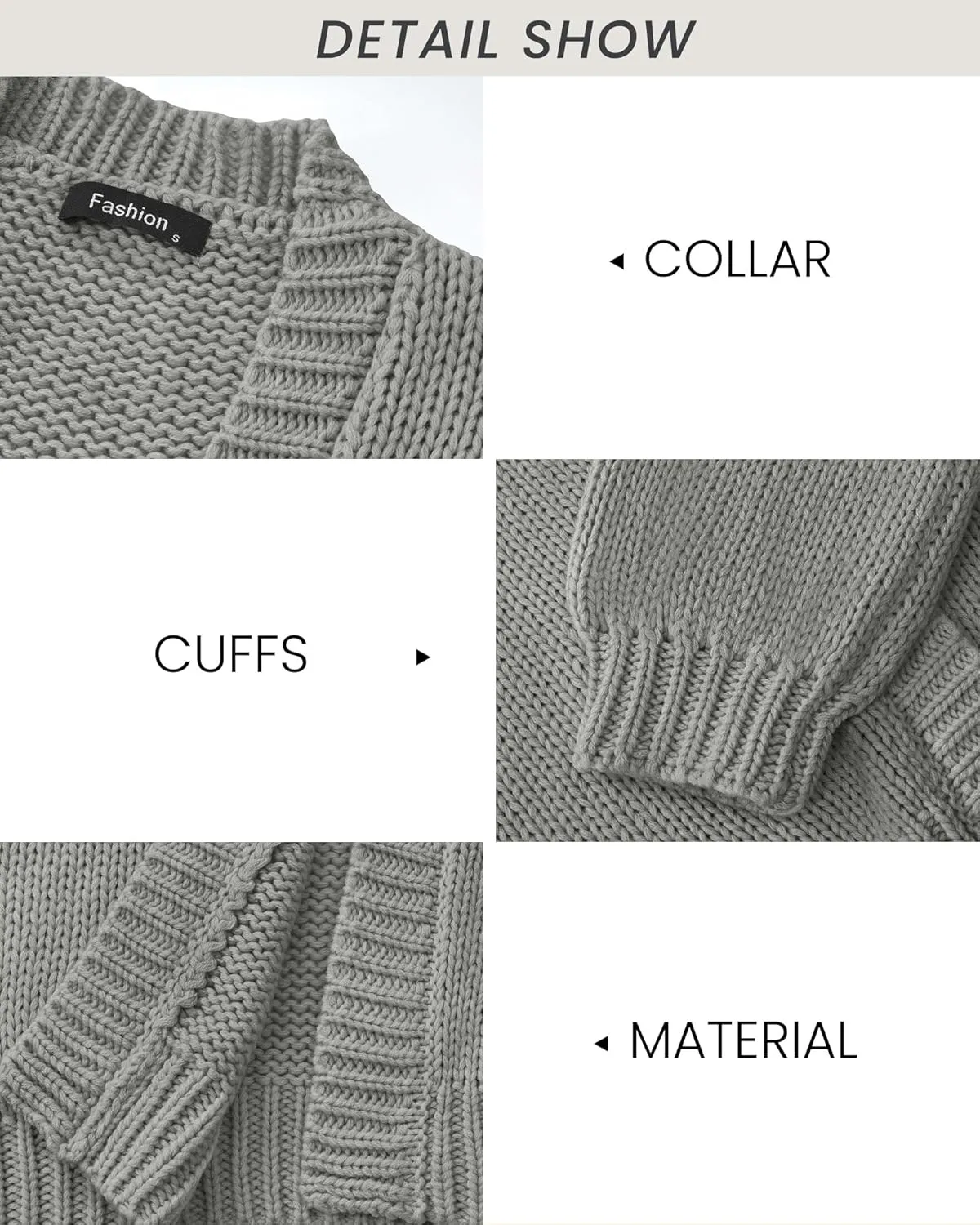 dowerme Women's Oversized Cardigan Casual Long Sleeve Open Front Drop Shoulder Cute Spring Sweaters Chunky Knit Outerwear