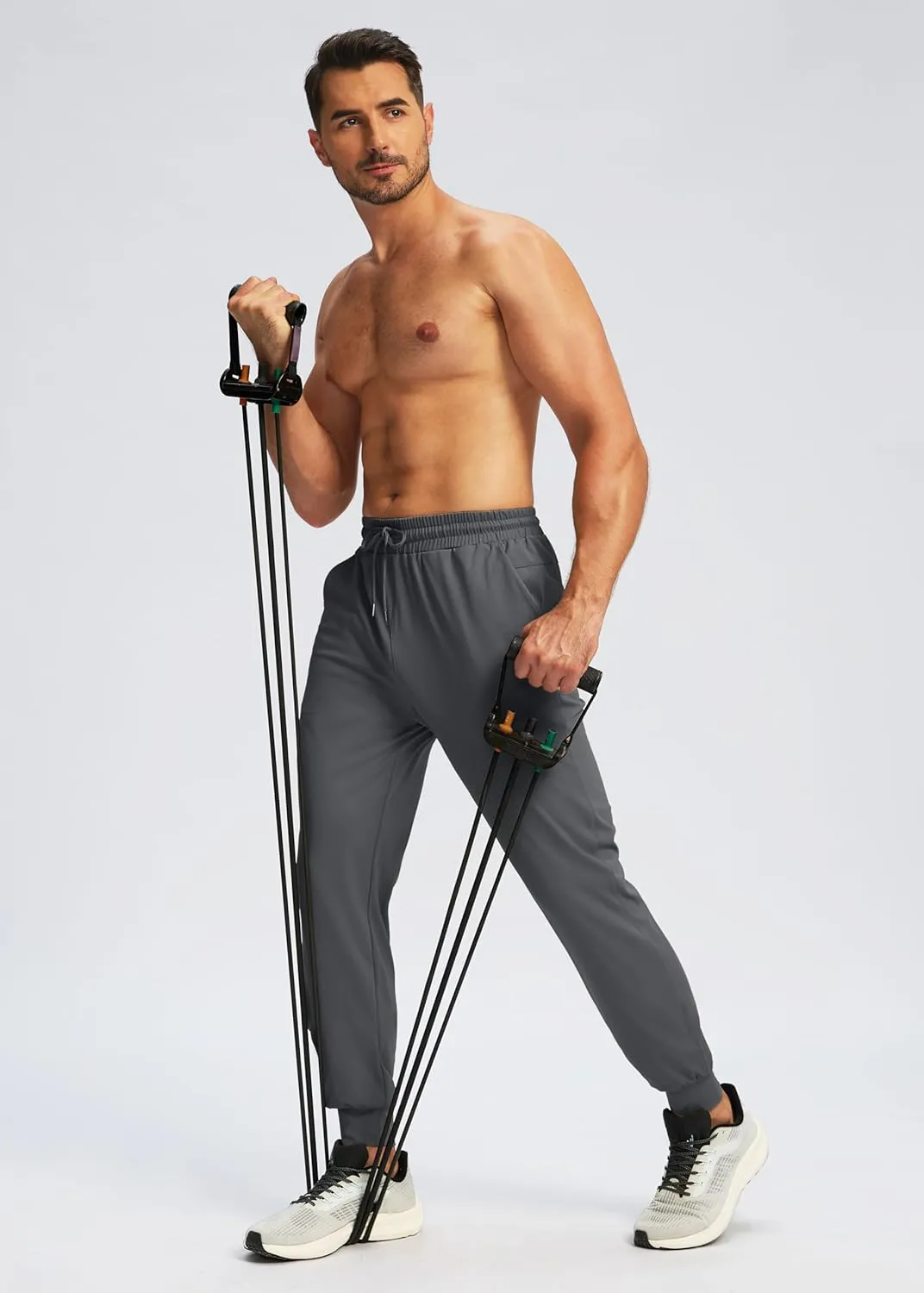 G Gradual Men's Joggers with Zipper Pockets Workout Track Pants Stretch Sweatpants for Men Athletic, Gym, Running