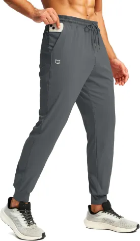 G Gradual Men's Joggers with Zipper Pockets Workout Track Pants Stretch Sweatpants for Men Athletic, Gym, Running