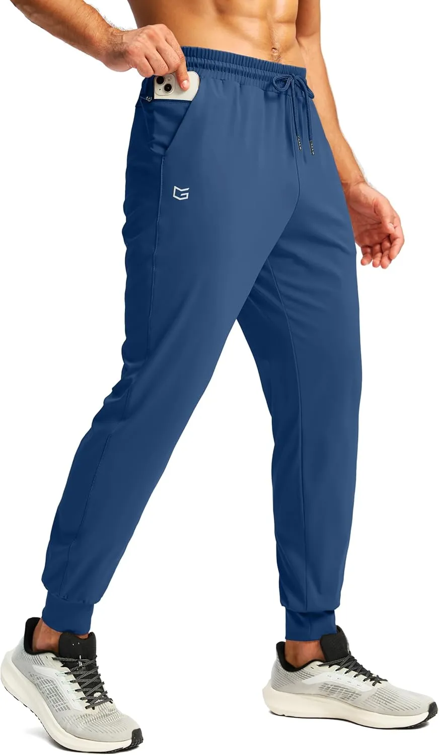 G Gradual Men's Joggers with Zipper Pockets Workout Track Pants Stretch Sweatpants for Men Athletic, Gym, Running