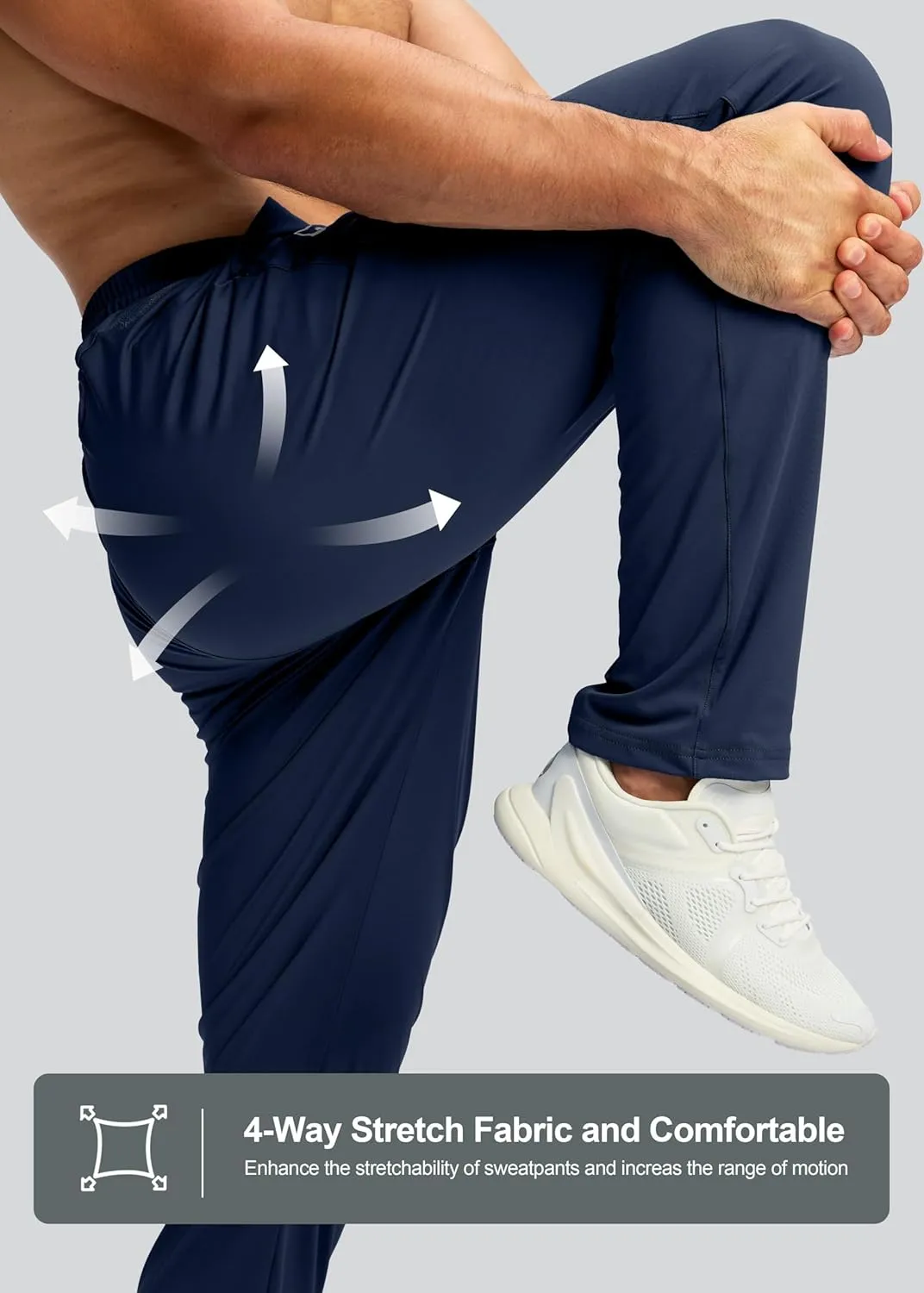 G Gradual Men's Sweatpants with Zipper Pocket Workout Athletic Track Pants Stretch Tapered Joggers for Gym Running Jogging