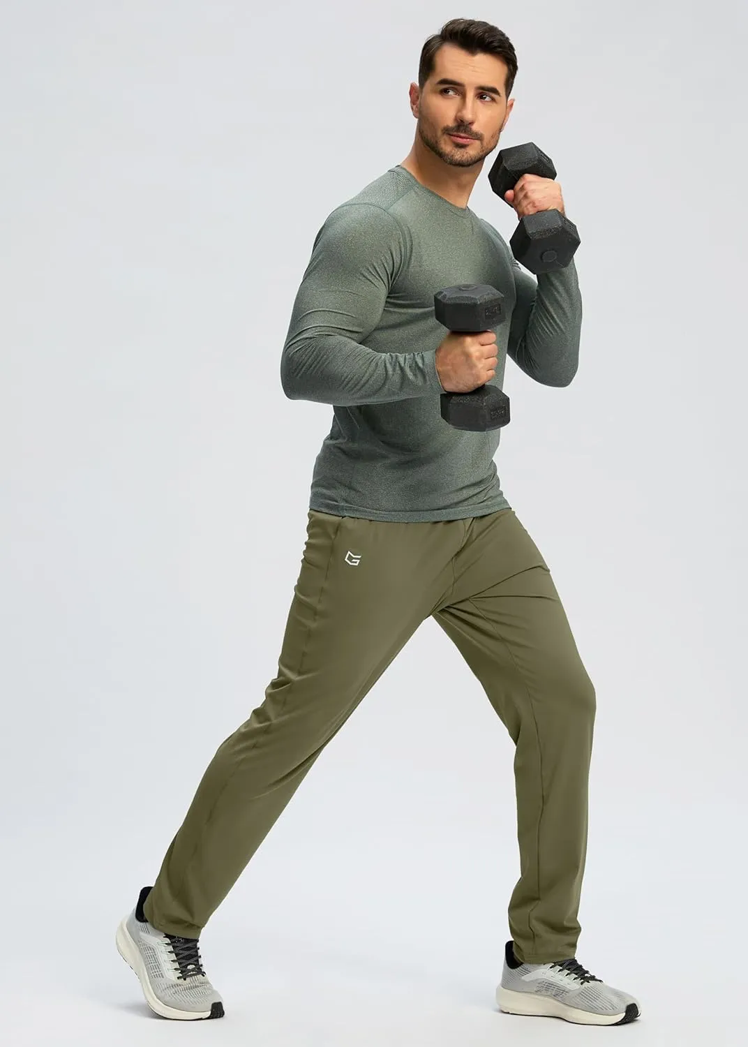 G Gradual Men's Sweatpants with Zipper Pocket Workout Athletic Track Pants Stretch Tapered Joggers for Gym Running Jogging