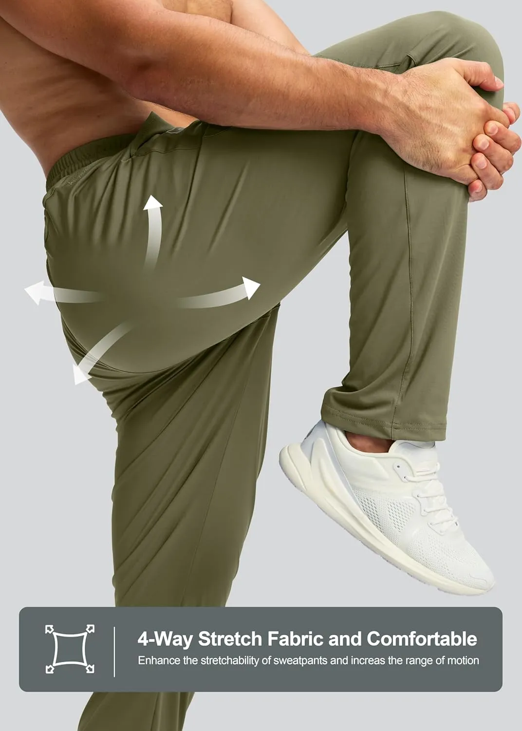 G Gradual Men's Sweatpants with Zipper Pocket Workout Athletic Track Pants Stretch Tapered Joggers for Gym Running Jogging