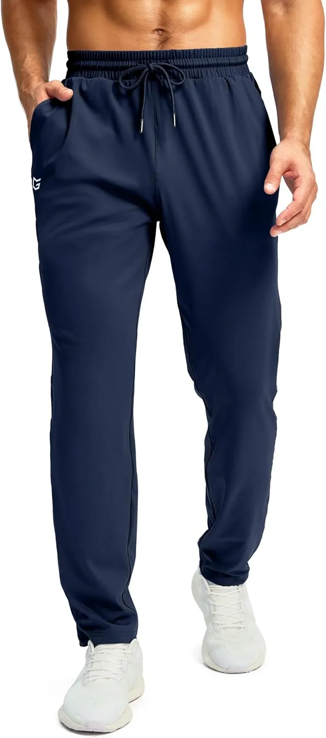 G Gradual Men's Sweatpants with Zipper Pocket Workout Athletic Track Pants Stretch Tapered Joggers for Gym Running Jogging