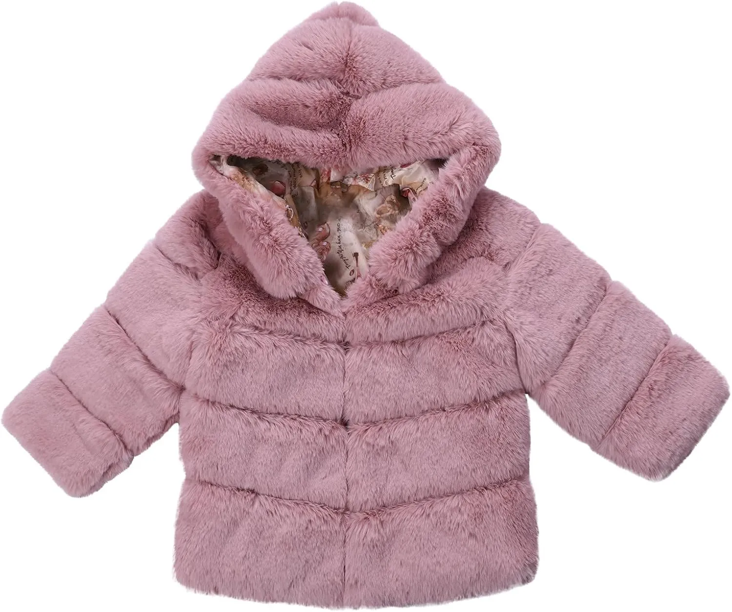 Girls Faux Fur Jacket Plush Sherpa Teddy Coat with Hood Toddler Winter Coats Warm Fuzzy Jackets Trendy Outerwear