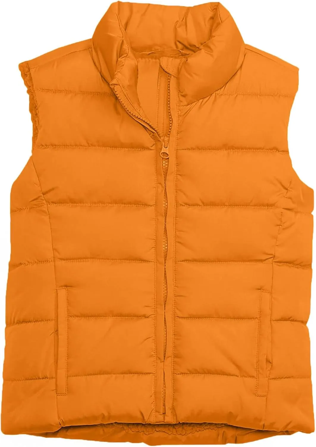 Haloumoning Girls Puffer Vest Kids Zip Up Padded Gilet Winter Quilted Jackets Fashion Outwear 5-14 Years