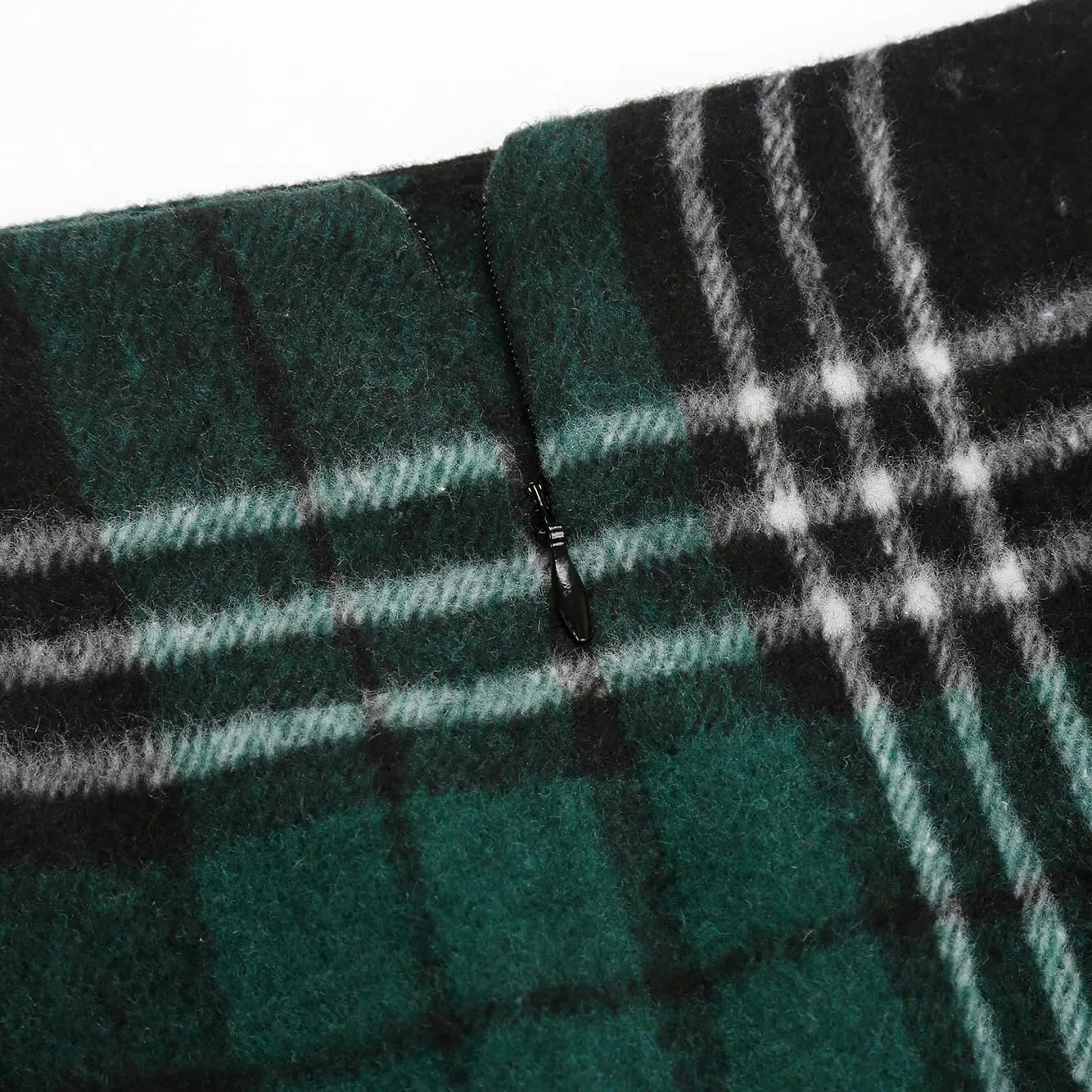 IDEALSANXUN Midi Plaid Skirts for Women Fall Winter Knee Length Pencil Wool Skirt with Slit