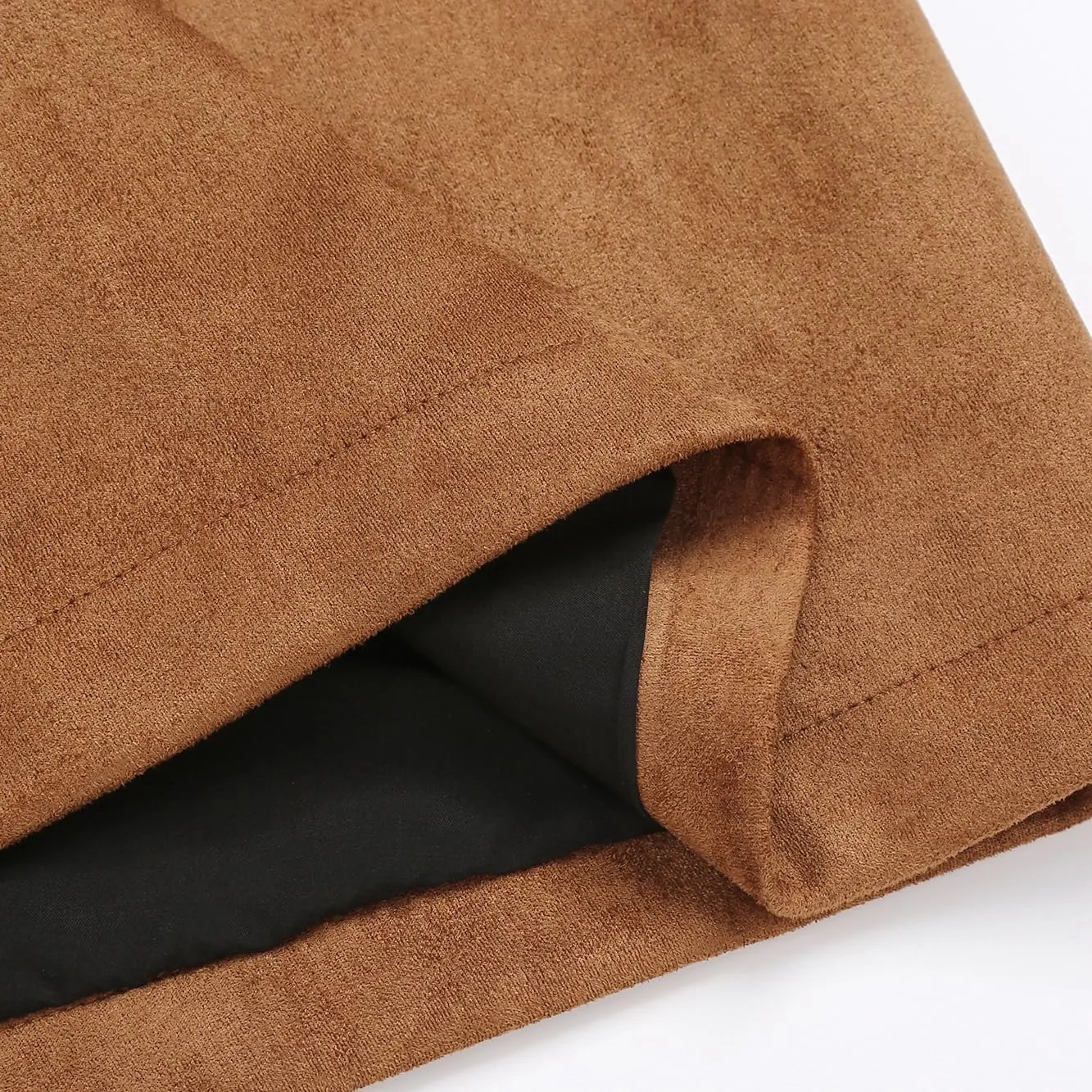 IDEALSANXUN Midi Plaid Skirts for Women Fall Winter Knee Length Pencil Wool Skirt with Slit