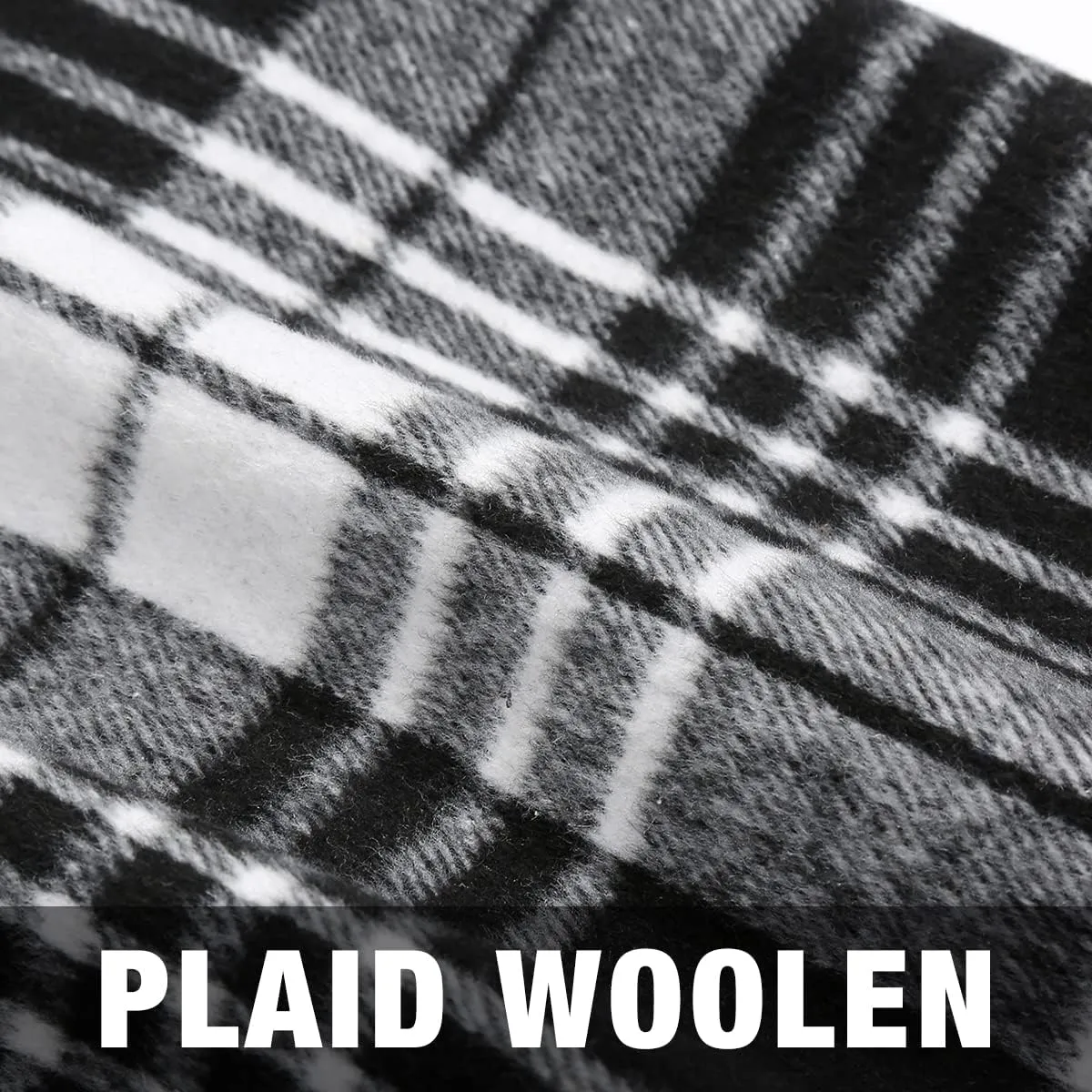 IDEALSANXUN Midi Plaid Skirts for Women Fall Winter Knee Length Pencil Wool Skirt with Slit