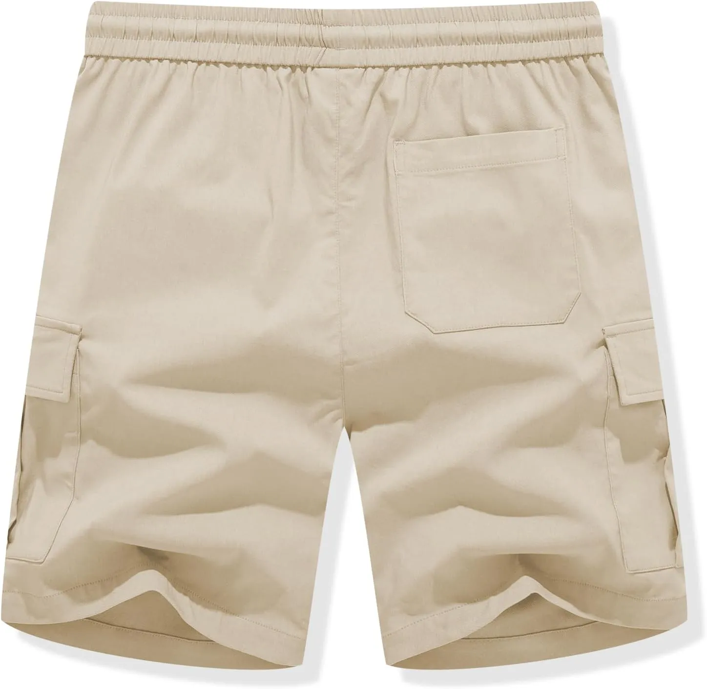 JMIERR Men's Casual Stretch Cargo Shorts Classic Drawstring Elastic Waist Summer Work Short with Multi Pockets