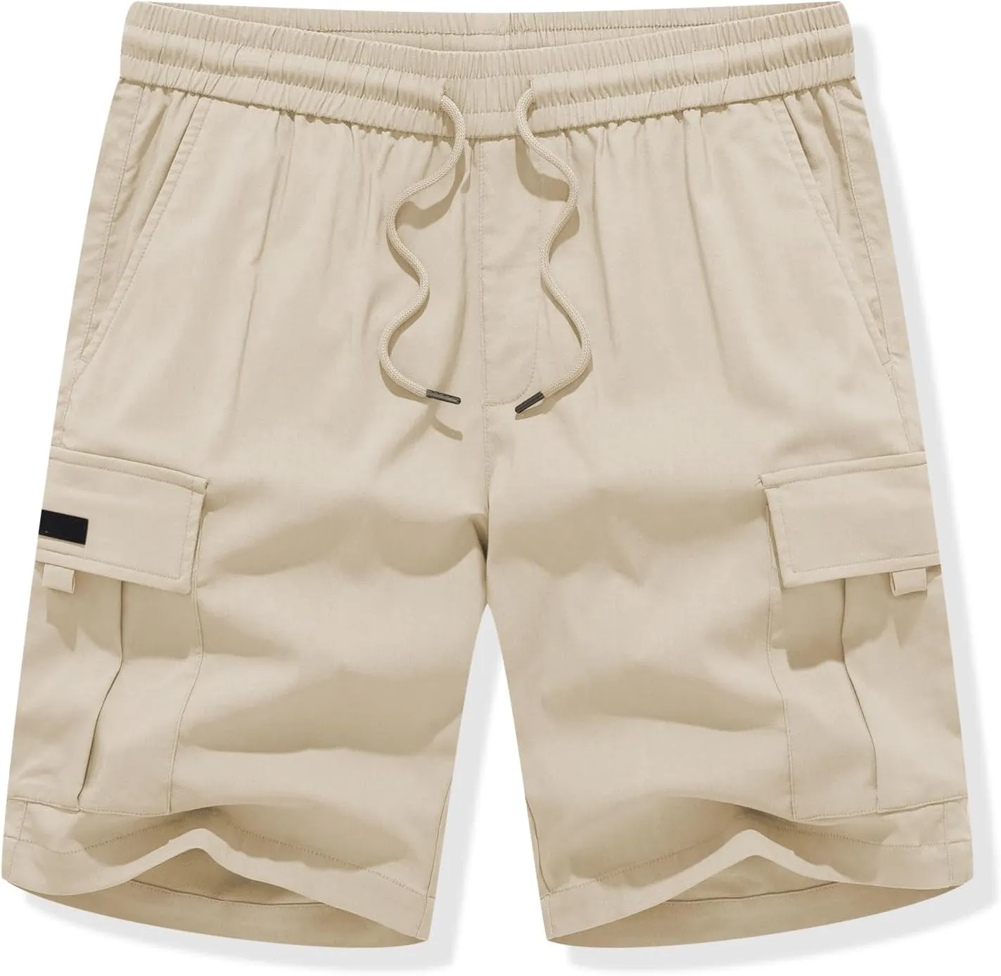 JMIERR Men's Casual Stretch Cargo Shorts Classic Drawstring Elastic Waist Summer Work Short with Multi Pockets