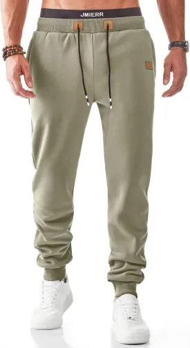 JMIERR Men's Sweatpants with Zipper Pockets Fleece Tapered Joggers Drawstring Waist Athletic Gym Running Workout Track Pants