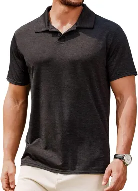 Lexiart Men's Cool Feeling Athletic Golf Polo Shirt Short Sleeve Performance Moisture Wicking Collared Tops