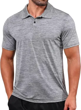Lexiart Men's Cool Feeling Athletic Golf Polo Shirt Short Sleeve Performance Moisture Wicking Collared Tops