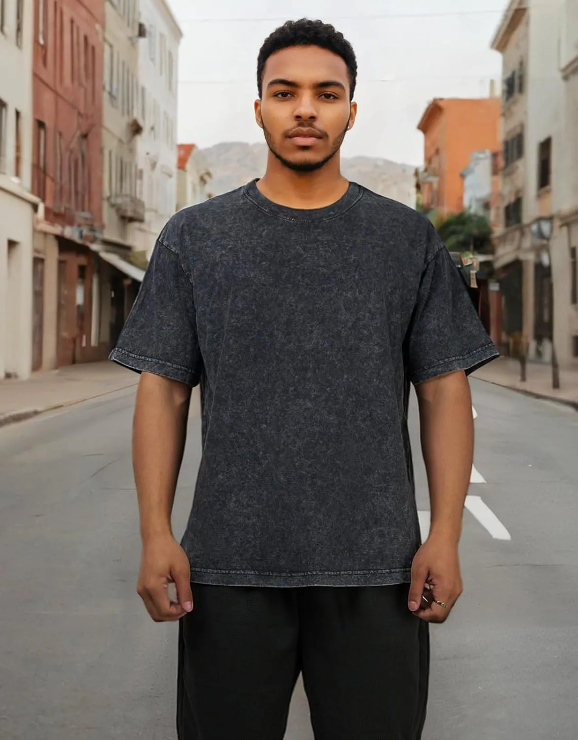 Men's Acid Wash T-Shirts Oversized Unisex T Shirt Cotton Short Sleeve Shirts Casual Tee for Women