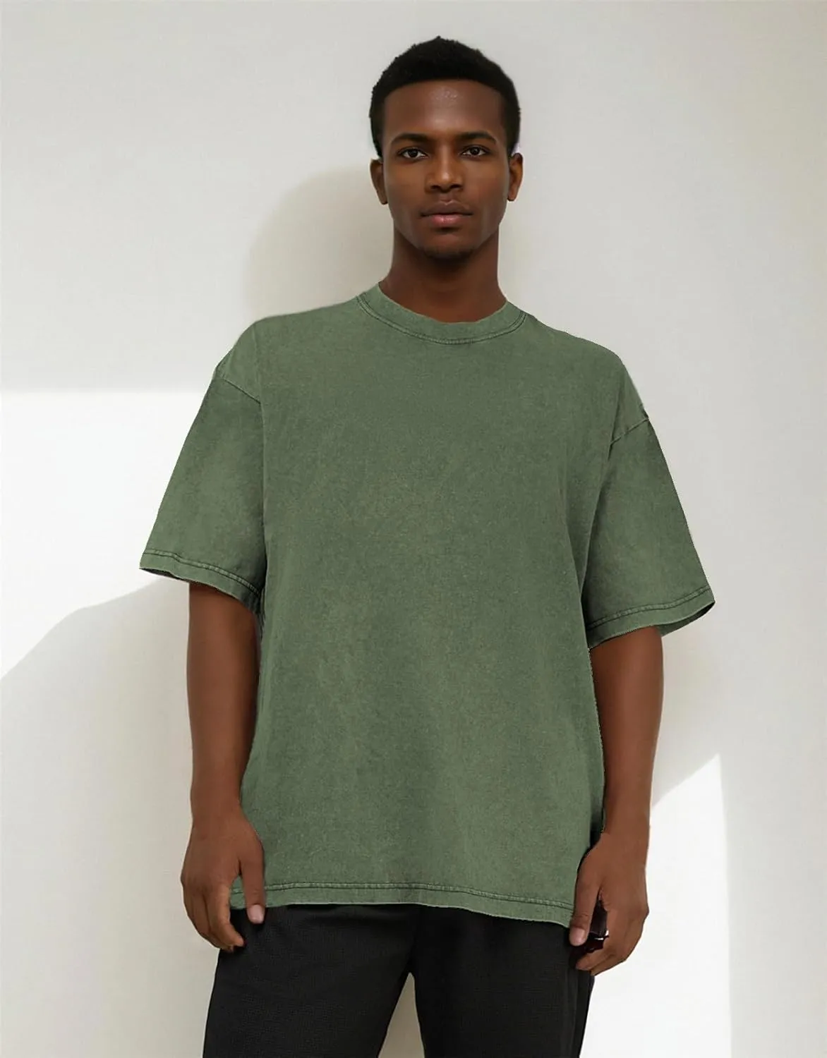 Men's Acid Wash T-Shirts Oversized Unisex T Shirt Cotton Short Sleeve Shirts Casual Tee for Women
