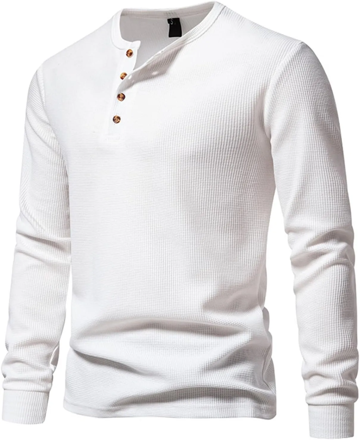 Mens Knitted Henley Shirts Long Sleeve Slim Fit Lightweight Casual Ribbed Shirts Pullover Cable Knit Henley Sweaters