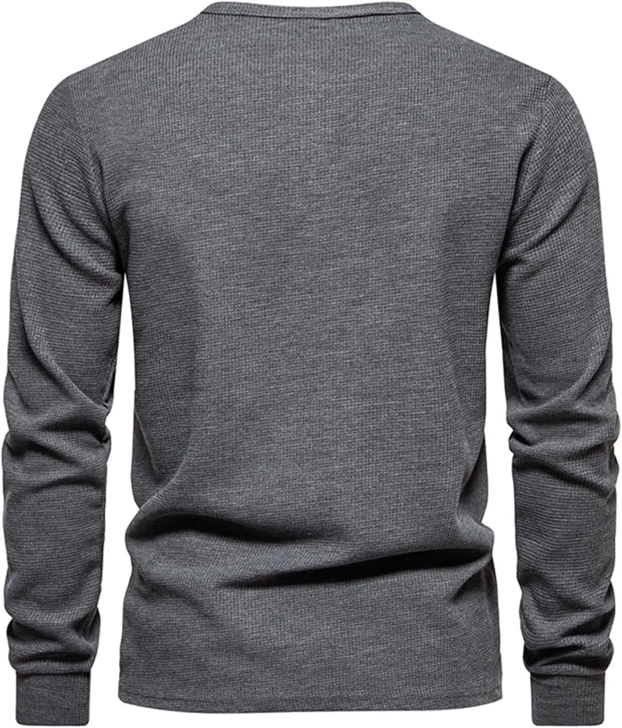 Mens Knitted Henley Shirts Long Sleeve Slim Fit Lightweight Casual Ribbed Shirts Pullover Cable Knit Henley Sweaters